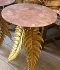 21" Rose Quartz Tabletop - Natural Stones Round Shape - Luxurious Home Accent