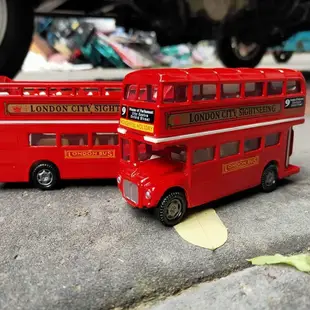 兒童玩具車仿真英國倫敦巴士合金雙層大巴車開門公車兒童玩具汽車模型擺件