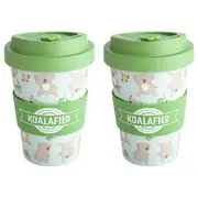 2PK Outback Mates Eco-To-Go Bamboo 470ml Travel Coffee Cup/Mug 6.5x14.5cm Koala