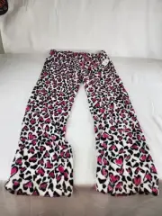 Secret Treasures Women’s Sz. 10/14 Blk Pink Heart Leopard Design Sweat Pj Pants