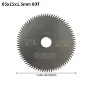 CMCP 85Mm Mini Circular Saw Blade 10/15Mm 80T Electric Cutting Disc Wood/Metal C