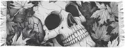 [AIXIWAWA] Women's Pashminas Scarf Skull in Leaves Print, Shawls Wrap Lightwight with Tassel for Evening Dress Dinner Party, Multicolor