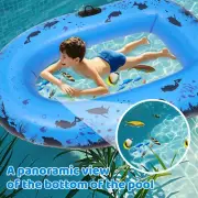 Clear Bottom Inflatable Boat Raft Pool Floats for Kids Adults Grab Handles