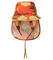 [Mini Rodini] Mini Rodini Flowers printed cotton hat Inch 18.9 red