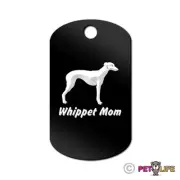 Whippet Mom Engraved Keychain GI Tag dog english Many Colors
