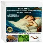 Mattress Protector Cover Fitted Sheet Waterproof Hypoallergenic, Twin Queen King