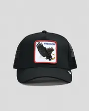 [Goorin Bros] Goorin Bros Men's The Freedom Eagle Trucker Cap in Black One Size Black