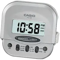 在飛比找momo購物網優惠-【CASIO 卡西歐】輕巧型摺疊電子鬧鐘(銀-PQ-30-8