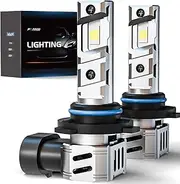 FRANXI 9005/HB3 Bulbs Fog Lights, 60W 16000LM Super Bright 6000K Cool White, 1:1 Design with Cooling Fan, Plug and Play, Pack of 2