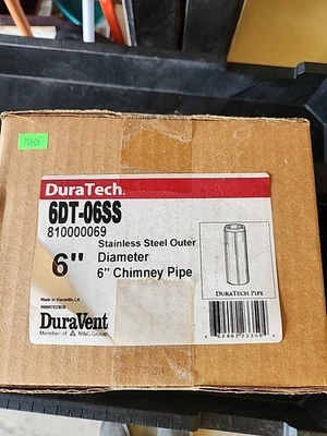 DuraVent 6DT-06SS 6" Inner Diameter - DuraTech Class A Chimney Pipe