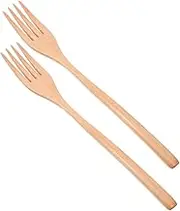 PLAFOPE 2pc Wooden Salad Forks Carving Forks for Mixing Salad Fruit Pasta Dessert Kitchen Utensil