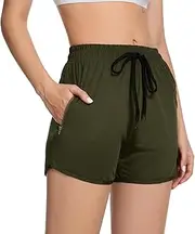 [Molirex] Women's Sports Shorts Running Shorts Yoga Fitness Trousers with Zip Pockets