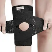 Galvaran Knee Brace With Side Stabilizers For Meniscal Tear Knee Pain Acl Mcl Arthritis Injuries Recovery, Breathable Adjustable Knee Support black M