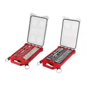 3/8 In Drive SAE/Metric Ratchet And Socket Mechanics Tool Set With Case 60-Piece