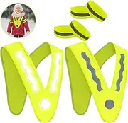 Ceeyoll Pack of 6 Children's High Visibility Vest, Safety Vest Riding, V Shape Safety Vest, Children's Reflective Vest, for Sports, Running, Cycling