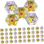 50 Pcs DIY Nail Art Rhinestones 3D Hexagonal Nail Gems Manicure Nail Rhinestones