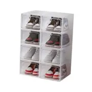 XXL Drop Front Shoe Storage Box Stackable, 8 Pack Shoe Boxes Clear 8 PACK CLEAR