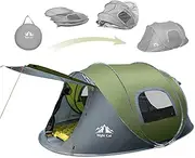 [Night Cat] Upgraded Pop up Tent 2-4 Persons Easy Setup in 3 Seconds Instant Camping Tent with Porch Automatic Foldable Waterproof Beach Package 40% Smaller