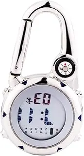 [WOFASHPURET] Practical Clip Watch with Glow Feature Multi Functional Hanging Watch for Adventure Events Stylish Design with Compass and Alarm Blue