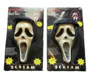 NEW Lot of 2 Vtg SCREAM Fun World 1997 Bleeding Ghost Face Mask Horror Costume