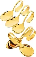 NAMOARLY Stylish Curved Handle Spoons Set of 6 Stainless Steel for Efficient and Serving at Parties and Gatherings