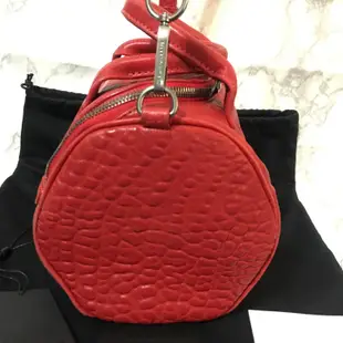 Alexander Wang Mini Rockie 紅色牛皮鉚釘圓筒包 波士頓包 6成新