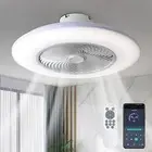 23" Quiet Bladeless Ceiling Fan with Dimmable Light & 6 Speeds - White - NEW