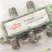 AIM 4-Way Coax Video Splitter 5-900Mhz Digital HD Cable TV F Type RG6 RG11 RG59
