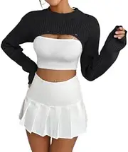 [OCUH] Women's Pullover Sweaters Bolero Shrug Shrug for Women Y2k Tops Knit Bolero Bolero Sweater for Women