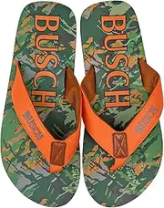 [Busch] Beer Tree Camo and Hunter Orange Men's Flip Flop Sandals