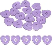 HARFINGTON 40pcs Heart Resin Sewing Button, 23mm 5/8" 4 Hole Sweater Buttons for Clothing Garment Knitting Crafts Decoration, Purple