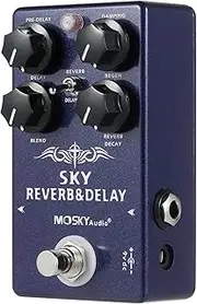 2-in-1 Digital Reverb & Delay Effects Pedal Guitar Effect Pedal with True Bypass Switch for Electric Guitar Bass Purple One Size
