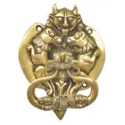 Handcrafted Brass Demon Two Lions Dragon Head Door Knocker