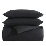 Vera Wang Waffle Pique Black Cotton Comforter Set, King