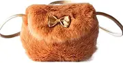 [RYZLSVFB] Girls Messenger Bag Plush Bowknot Princess Handbag Bag Kids' Cute Hairy Shoulder Bag Toddler Crossbody Purse