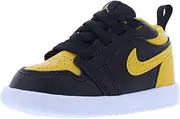 [Nike] Jordan 1 Low Alt Infant/Toddler Shoes, Black/White/Yellow Ochre-black, 4 Toddler
