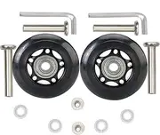 [OROSTINA] Suitcase Wheels Replacement Wheels Rubber Wheels 1 Pair 84 x 24 x 8 mm Mute Luggage Suitcase Replacement Wheels for Samsonite Trolley Hard Case Wheels with Metal Axles Replacement Parts