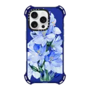 iPhone 16 Pro Bounce Case MagSafe Compatible Blue flowers