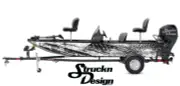 Grayscale Black Faded Foggy Clouded Fish Bass Boat Black Decal Wrap USA Vinyl