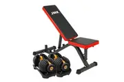 Powertrain 24kg Adjustable Dumbbell Home Gym Exercise Bench Gold