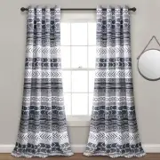 , Navy & White Hygge Geo Light Filtering Window Curtain Panel Pair, 84" x 52"...