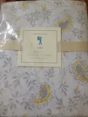 4pc Pottery Barn Kids Full Paisley Sheet Set Yellow & Grey Lara NWT
