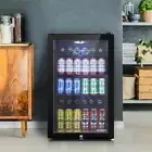 115L Portable Bar Fridge Drinks Beer Cooler Mini Refrigerator Glass Door Black