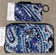 Vera Bradley *FREE PENS* Deep Night Paisley Turnlock & ID Case (See Description)