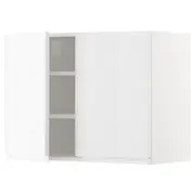 METOD wall cabinet with shelves/2 doors, white/Voxtorp high-gloss/white, 80x37x60 cm