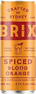Brix Spiced Blood Orange Sparkling Canned Cocktail 4.5% 330mL (Pack of 4)