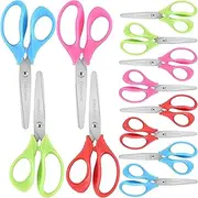 5" Kids Scissors,12 Pack Safety Children Scissors,Stainless Steel Blades Comfort-Grip Handles Small Craft Scissor for Kids,Great for DIY,Arts,Home,School Classroom Student Use Assorted Colors