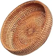 Imitated Rattan Woven Storage Basket for Fruits Snacks and Breads Lightweight Picnic Food Container for Home and Outdoor Use