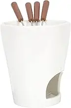 FUNOMOCYA Cheese Fondue Set Ceramic Melting Pot Fork for Chocolate Fondue Household