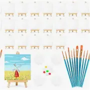 Artistic Mini Masterpieces Kit: 20 Mini Canvases, Easel, Br
